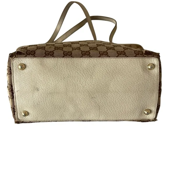 GUCCI GG Canvas Tote Bag Beige Gold - Picture 10 of 13